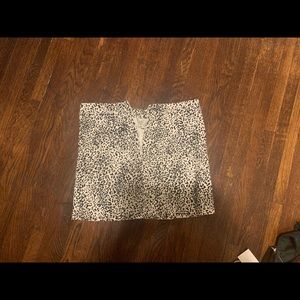 White leopard print mini skirt